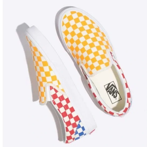 COPY - 🔥 VANS CLASSIC SLIP ON CHECKERBOARD MULTI/ TRUE WHITE SLIP ON SHOES NWT - Picture 5 of 9